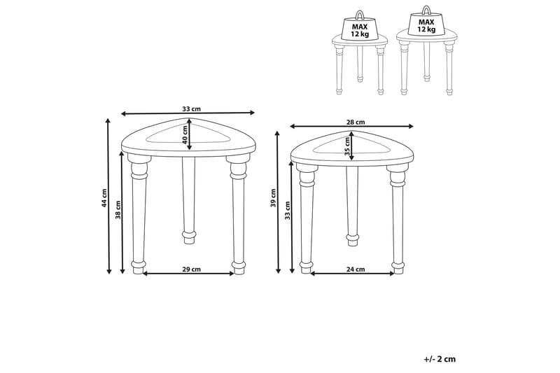 Gates Settbord 33 cm - Lyst tre - Møbler - Bord - Avlastningsbord - Settbord