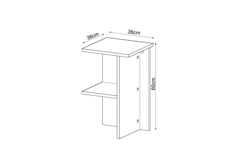 Gwyneth Nattbord 36 cm - Hvit - Møbler - Bord - Avlastningsbord - Sengebord & nattbord