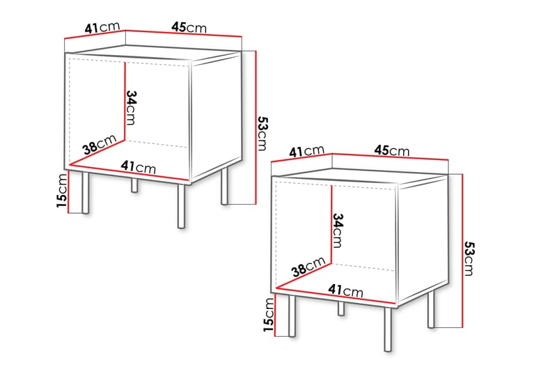 Hammarstrand Nattbord 45 cm - Valnøtt - Møbler - Bord - Avlastningsbord - Sengebord & nattbord