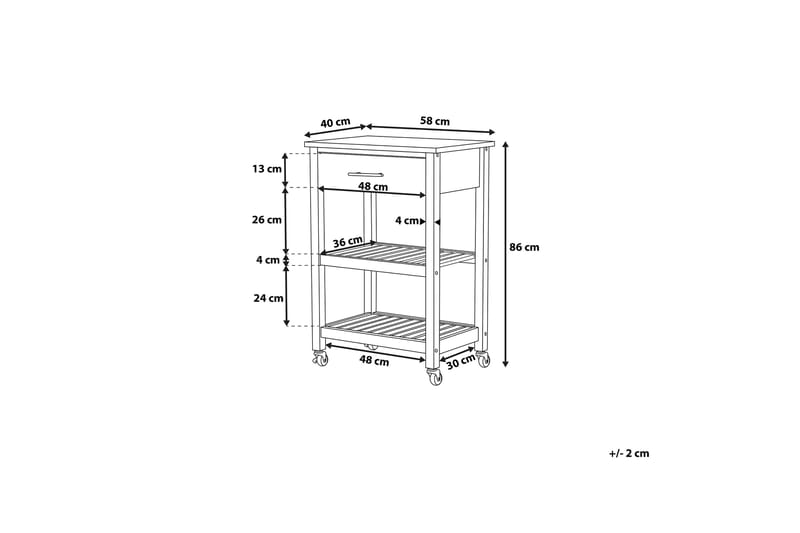 Hiuma Serveringsbord 58 cm - Hvit - Møbler - Bord - Avlastningsbord