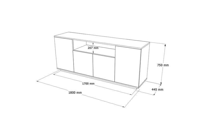 Anari Konsollbord 180 cm - Brun/Hvit - Møbler - Bord - Avlastningsbord - Konsollbord