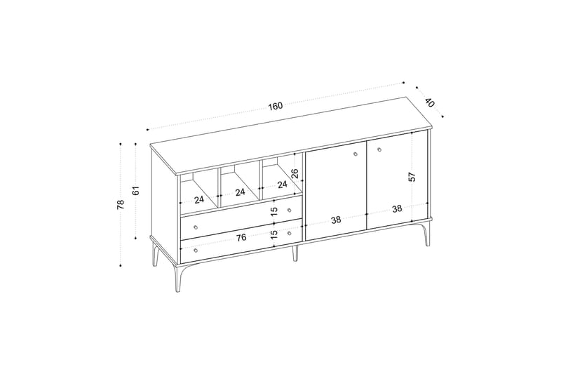 Arnecques Avlastningsbord 160 cm - Natur - Møbler - Bord - Avlastningsbord - Konsollbord