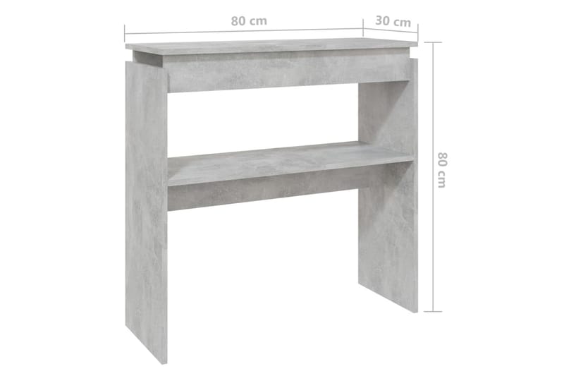 Konsollbord betonggrå 80x30x80 cm sponplate - Grå - Møbler - Bord - Avlastningsbord - Konsollbord