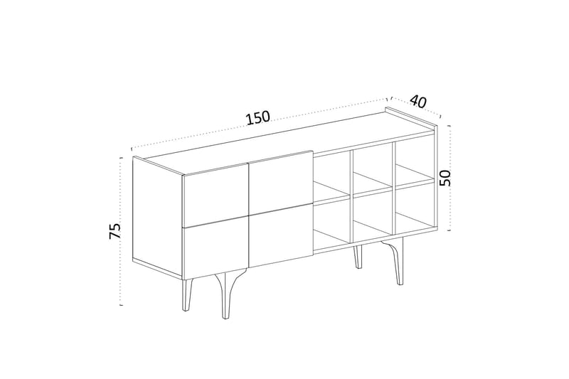 Desgrar Konsollbord 150x75 cm - Blå - Møbler - Bord - Avlastningsbord - Konsollbord