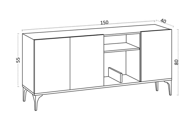 Desgrar Konsollbord 150x80 cm - Blå - Møbler - Bord - Avlastningsbord - Konsollbord