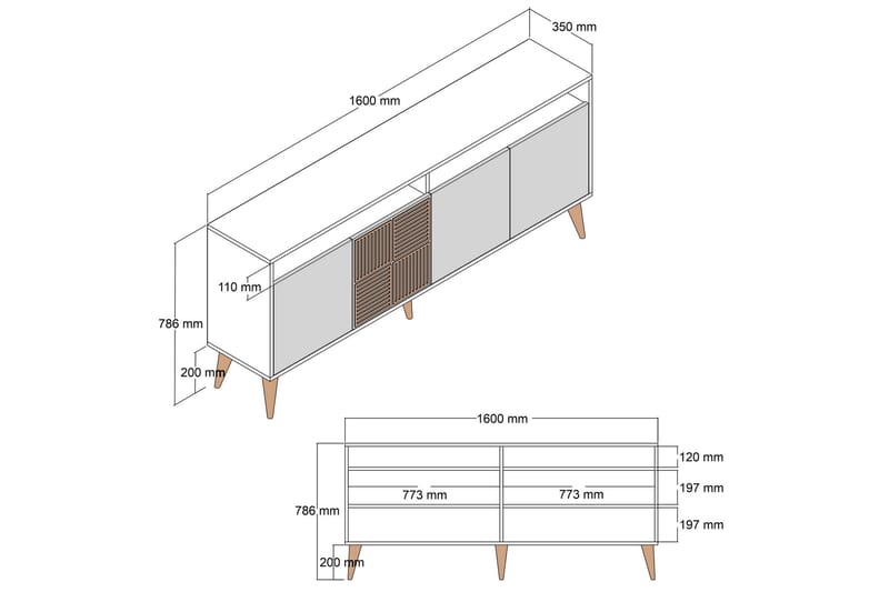 Desgrar Konsollbord 160x78 cm - Brun - Møbler - Bord - Avlastningsbord - Konsollbord