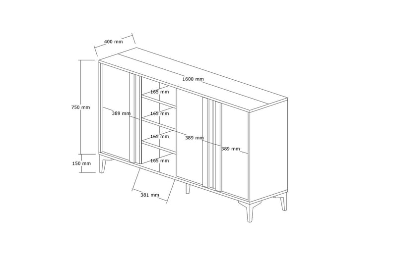 Dora Konsollbord 160 cm - Antrasitt - Møbler - Bord - Avlastningsbord - Konsollbord