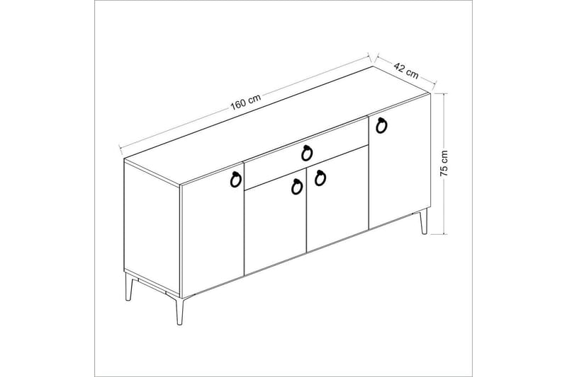 Indumati Konsollbord 160 cm - Hvit - Møbler - Bord - Avlastningsbord - Konsollbord