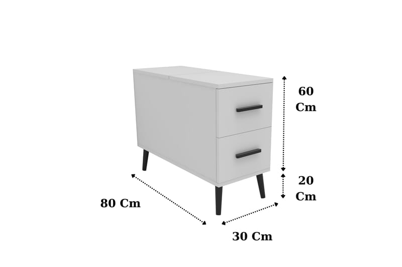 Island Skjenk 30 cm - Hvit - Møbler - Bord - Avlastningsbord - Konsollbord