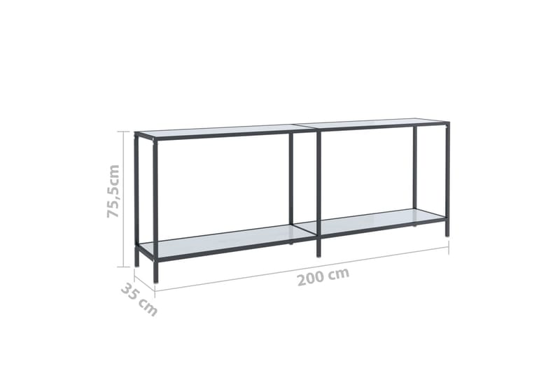 Konsollbord hvit 200x35x75,5 cm herdet glass - Hvit - Møbler - Bord - Avlastningsbord - Konsollbord