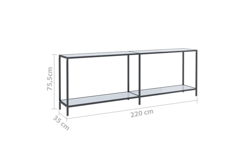 Konsollbord hvit 220x35x75,5 cm herdet glass - Hvit - Møbler - Bord - Avlastningsbord - Konsollbord