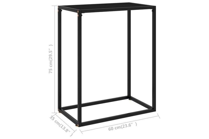 Konsollbord svart 60x35x75 cm herdet glass - Svart - Møbler - Bord - Avlastningsbord - Konsollbord