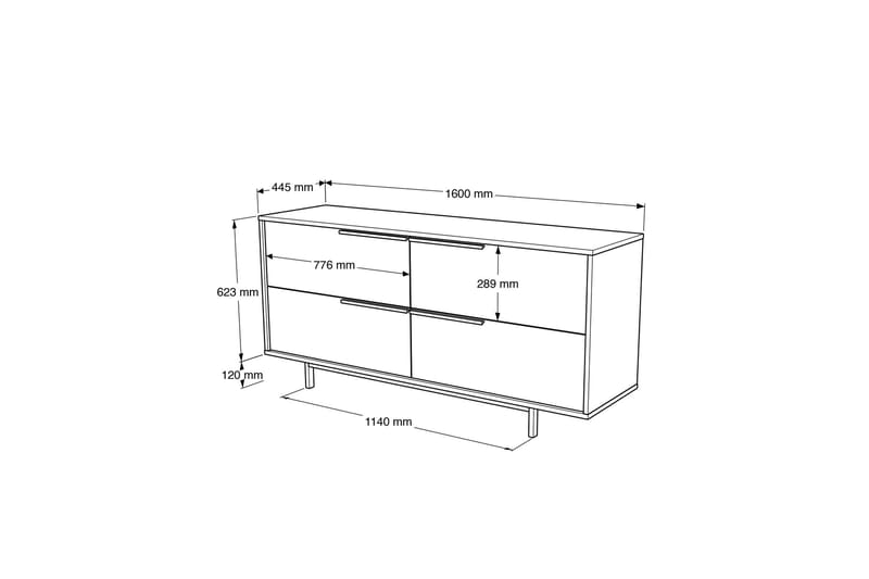 Liyakat Konsollbord 160 cm - Hvit - Møbler - Bord - Avlastningsbord - Konsollbord