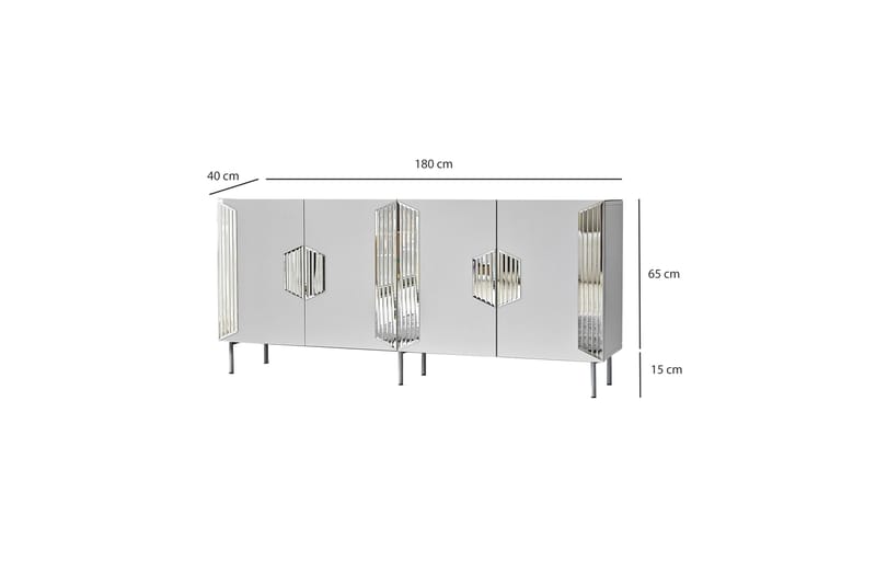 Stedum Konsollbord 180 cm - Hvit/Sølv - Møbler - Bord - Avlastningsbord - Konsollbord