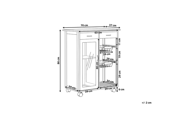 Bernezzo Serveringsbord 70 cm - Svart - Møbler - Bord - Avlastningsbord - Lampebord & sidebord