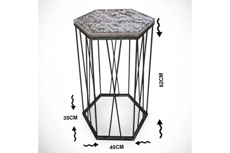 Falan Sidebord 40 cm Sekskant - Grå - Møbler - Bord - Avlastningsbord - Lampebord & sidebord