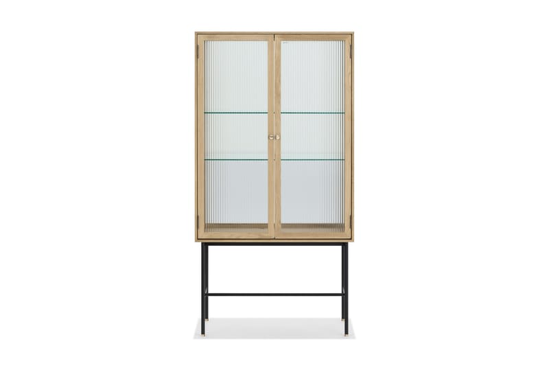 Jelric Vitrineskap 42 cm dybde 80 cm bredde 155 cm høyde - Natur - Møbler - Bord - Avlastningsbord - Lampebord & sidebord