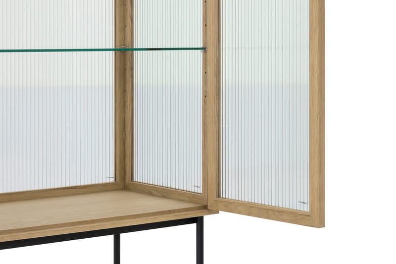 Jelric Vitrineskap 42 cm dybde 80 cm bredde 155 cm høyde - Natur - Møbler - Bord - Avlastningsbord - Lampebord & sidebord