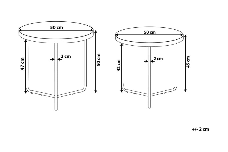 Melody Avlastningsbord 2 St 50 | 50 cm - Svart - Møbler - Bord - Avlastningsbord - Lampebord & sidebord