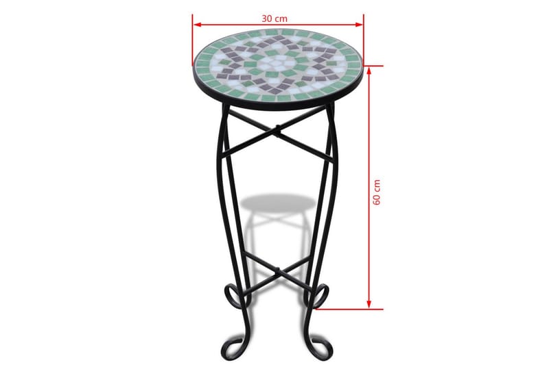 Side-/plantebord mosaikk grønn hvit - Møbler - Bord - Avlastningsbord - Lampebord & sidebord