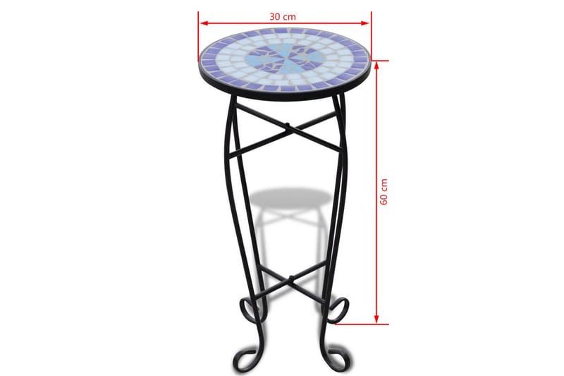 Side-/plantebord mosaikk blå hvit - Møbler - Bord - Avlastningsbord - Lampebord & sidebord