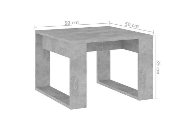 Sidebord betonggrå 50x50x35 cm sponplate - Grå - Møbler - Bord - Avlastningsbord - Lampebord & sidebord