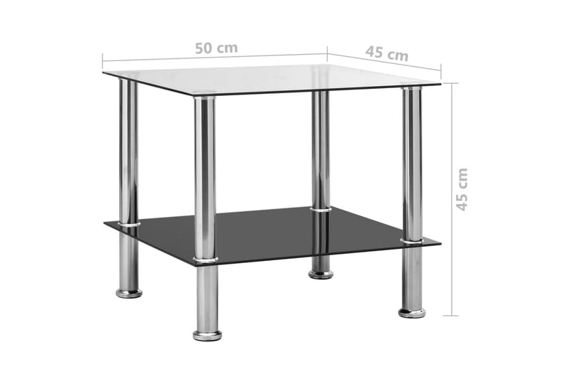 Sidebord gjennomsiktig 45x50x45 cm herdet glass - Gjennomsiktig - Møbler - Bord - Avlastningsbord - Lampebord & sidebord