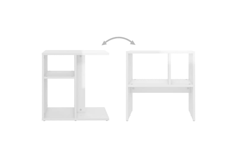 Sidebord høyglans hvit 50x30x50 cm sponplate - Hvit - Lampebord & sidebord - Brettbord og småbord
