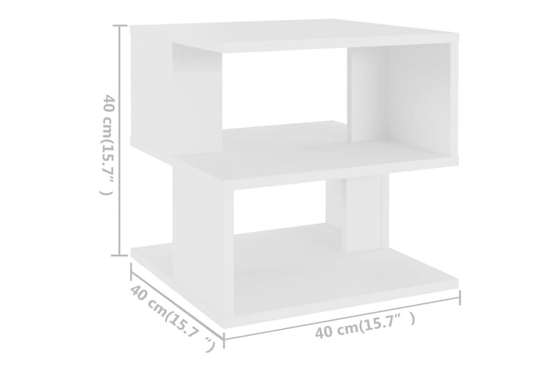 Sidebord hvit 40x40x40 cm sponplate - Hvit - Møbler - Bord - Avlastningsbord - Lampebord & sidebord