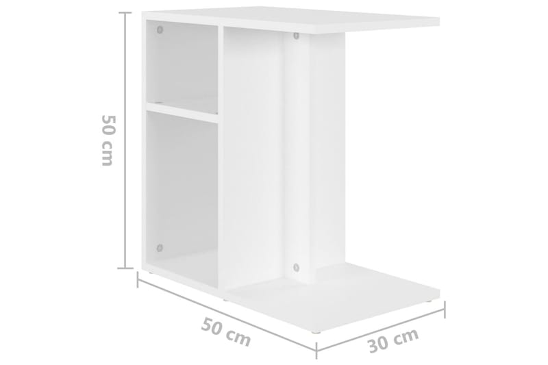 Sidebord hvit 50x30x50 cm sponplate - Hvit - Møbler - Bord - Avlastningsbord - Lampebord & sidebord