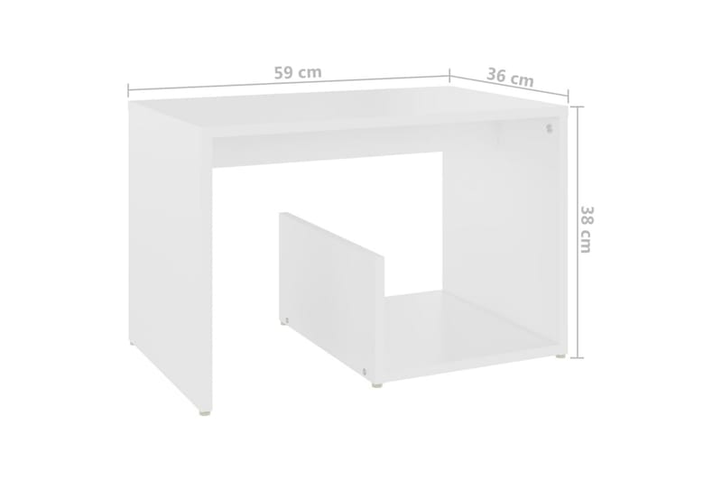 Sidebord hvit 59x36x38 cm sponplate - Hvit - Møbler - Bord - Avlastningsbord - Lampebord & sidebord