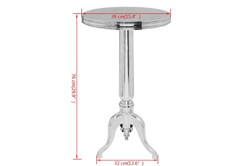 Sidebord rundt aluminium sølv - Sølv - Møbler - Bord - Avlastningsbord - Lampebord & sidebord