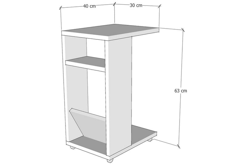 Tekel Sidebord 63 cm - Antrasitt/Svart - Møbler - Bord - Avlastningsbord - Lampebord & sidebord