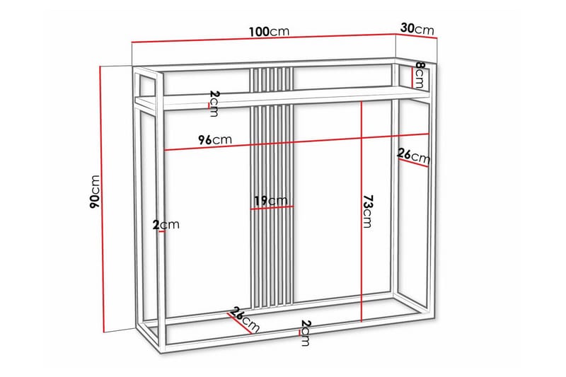 Wardner Sidebord 100 cm - Hvid - Møbler - Bord - Avlastningsbord - Lampebord & sidebord