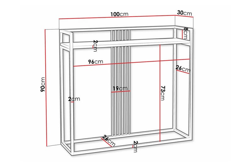 Wardner Sidebord 100 cm - Svart - Møbler - Bord - Avlastningsbord - Lampebord & sidebord