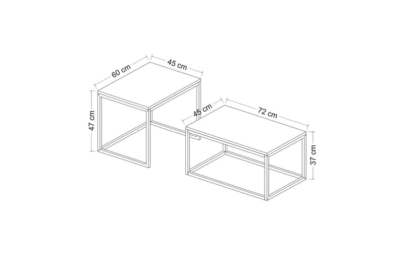 Leka Settbord - Svart - Møbler - Bord - Avlastningsbord - Settbord