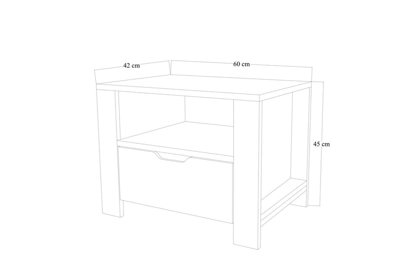 Nordhs Nattbord 60 cm - Lys brun/Hvit - Møbler - Bord - Avlastningsbord - Sengebord & nattbord