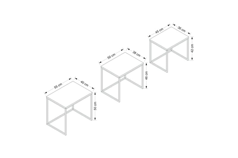 Rambir Settbord - Antrasitt - Møbler - Bord - Avlastningsbord - Settbord