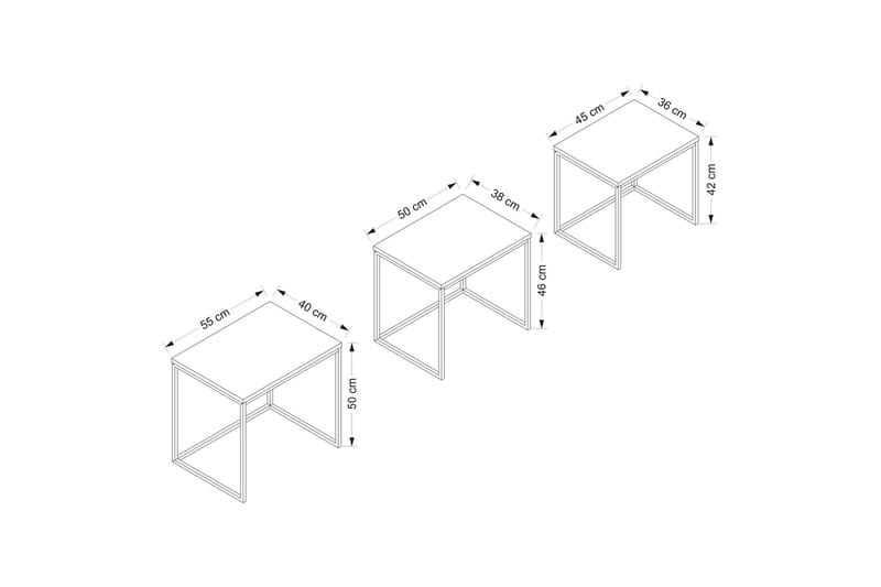 Rambir Settbord - Valnøtt - Møbler - Bord - Avlastningsbord - Settbord