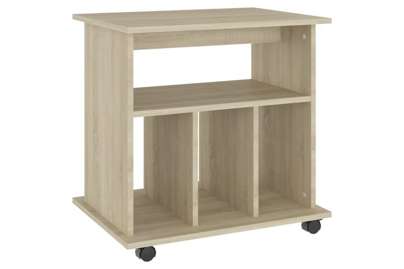 Rulleskap sonoma eik 60x45x60 cm sponplate - Brun - Møbler - Bord - Avlastningsbord - Sengebord & nattbord