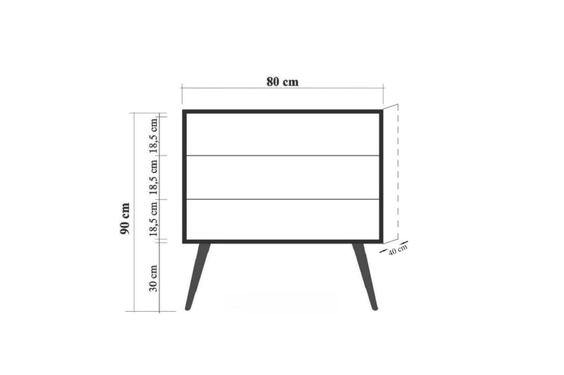 Bertoaria Nattbord 80x40 cm Brun - Hanah Home - Møbler - Bord - Avlastningsbord - Sengebord & nattbord