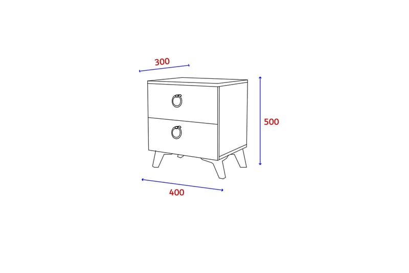 Artes Nattbord 40 cm - Brun/Svart - Møbler - Bord - Avlastningsbord - Sengebord & nattbord