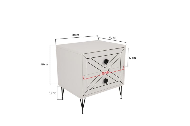 Dasina Nattbord 50 cm - Hvit - Møbler - Bord - Avlastningsbord - Sengebord & nattbord