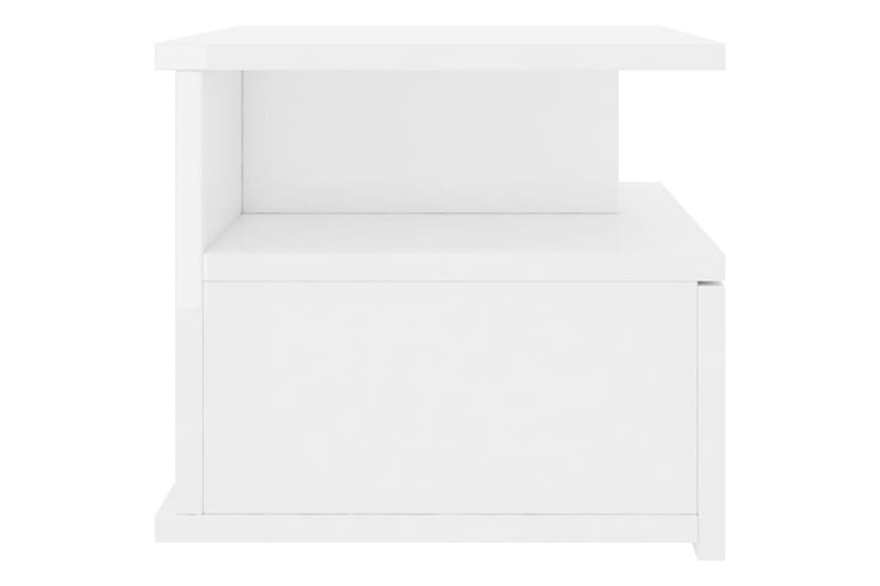 Flytende nattbord 2 stk høyglans hvit 40x31x27 cm sponplate - Hvit - Møbler - Bord - Avlastningsbord - Sengebord & nattbord