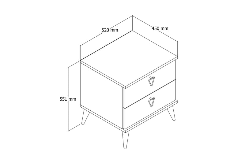 Heibert Nattbord 52 cm - Hvit - Møbler - Bord - Avlastningsbord - Sengebord & nattbord