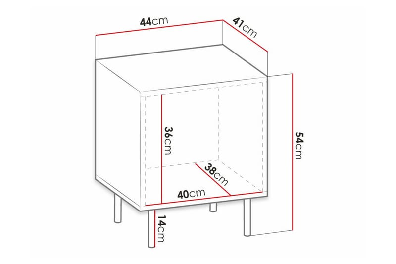 Juniskär Nattbord 44 cm - Hvid - Møbler - Bord - Avlastningsbord - Sengebord & nattbord