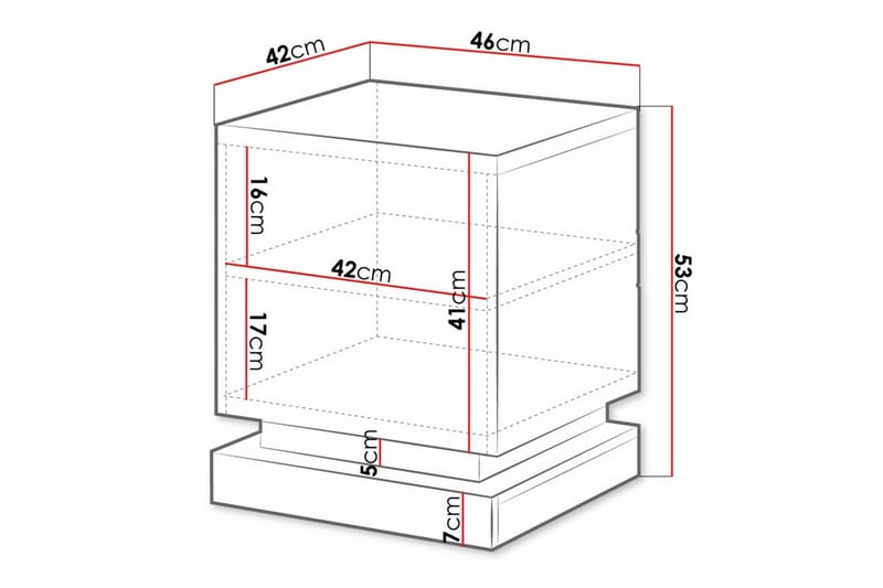 Juniskär Nattbord 46 cm - Hvid - Møbler - Bord - Avlastningsbord - Sengebord & nattbord