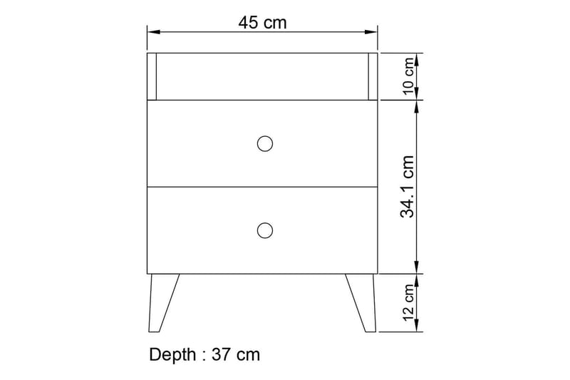 Mareo Nattbord 45 cm - Hvit - Møbler - Bord - Avlastningsbord - Sengebord & nattbord