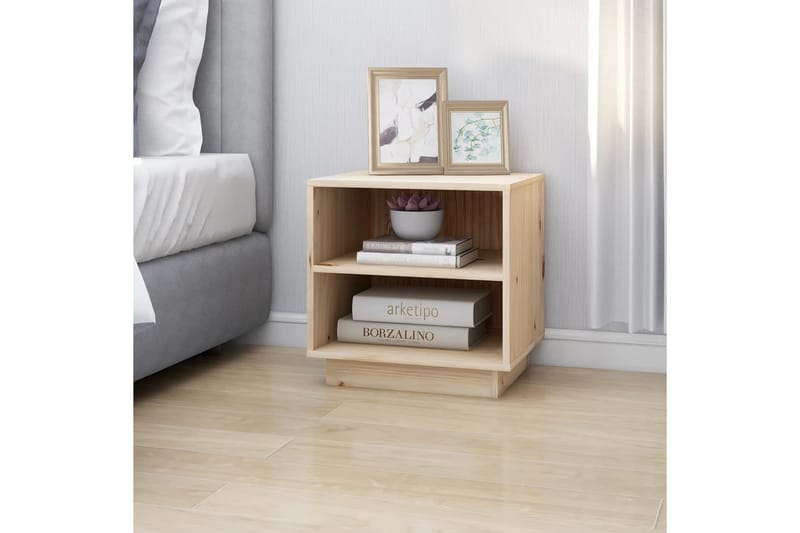 Nattbord 2 stk 40x34x40 cm heltre furu - Brun - Møbler - Bord - Avlastningsbord - Sengebord & nattbord