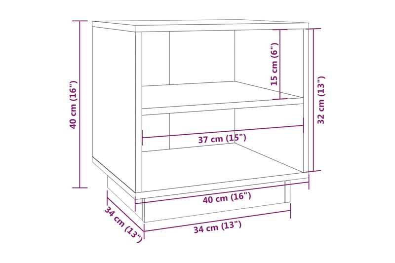 Nattbord 2 stk 40x34x40 cm heltre furu - Brun - Møbler - Bord - Avlastningsbord - Sengebord & nattbord